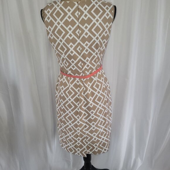 Connected Apparel Dress in Camel/ White with Coral Patton removable belt 4P - Picture 8 of 9